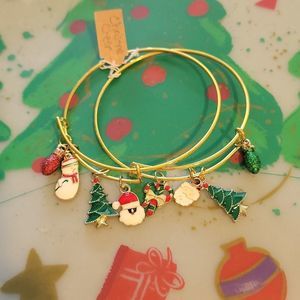 Christmas Cheer Gold Bangle Hand Crafted  Bracelets New